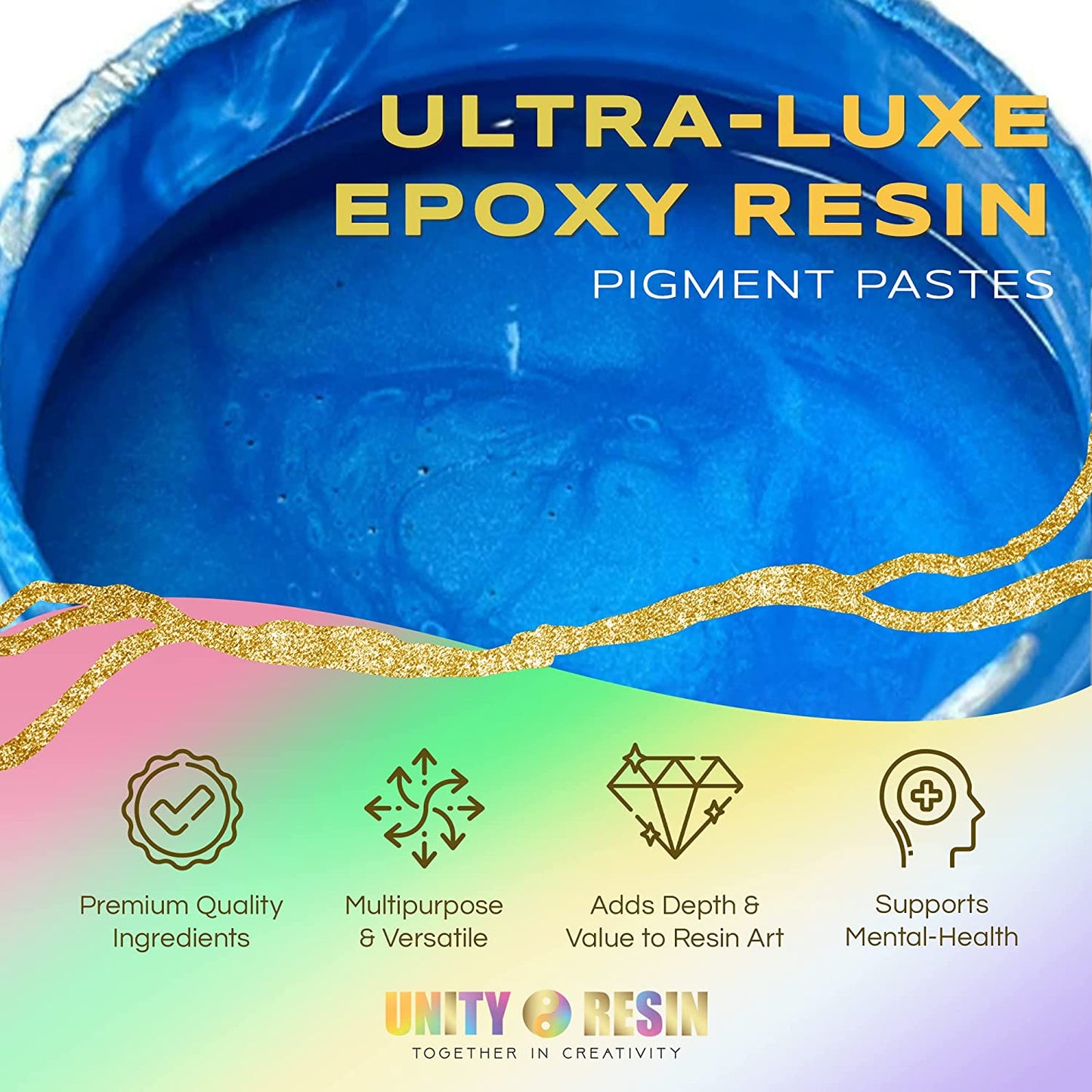 SPECIAL LIMITED EDITION Resin Ocean Art Bundle Package! -Includes 1 Gallon Kit of Unity Resin Premium Artist Epoxy & 4 Ultra Luxe Pigments