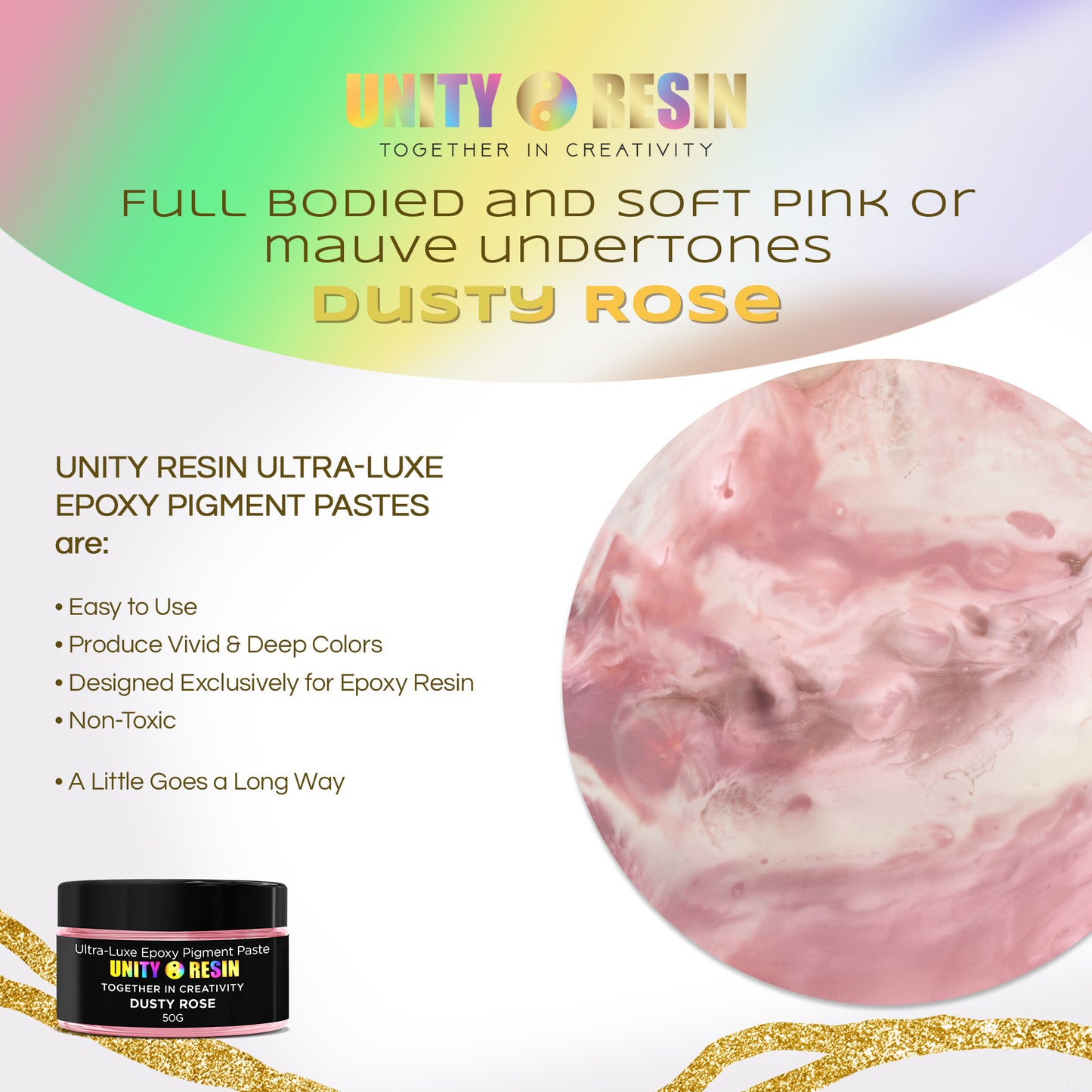 Ultra-Luxe Epoxy Resin Pigment Paste- DUSTY ROSE (50G)