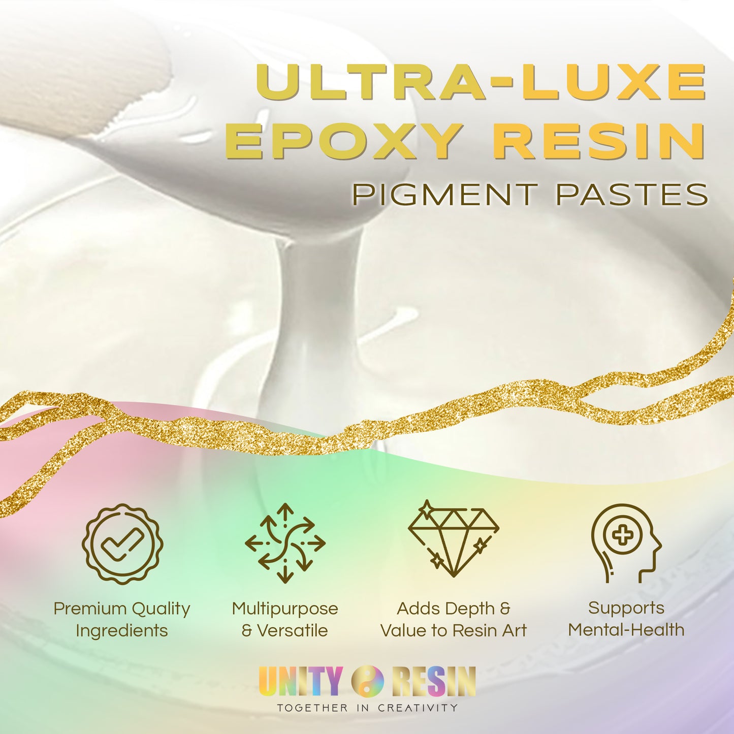 NEW Resin Art Starter Package Kit! -Includes 1 Gallon Kit of Unity Resin Premium Artist Epoxy & 4 Ultra Luxe Pigments