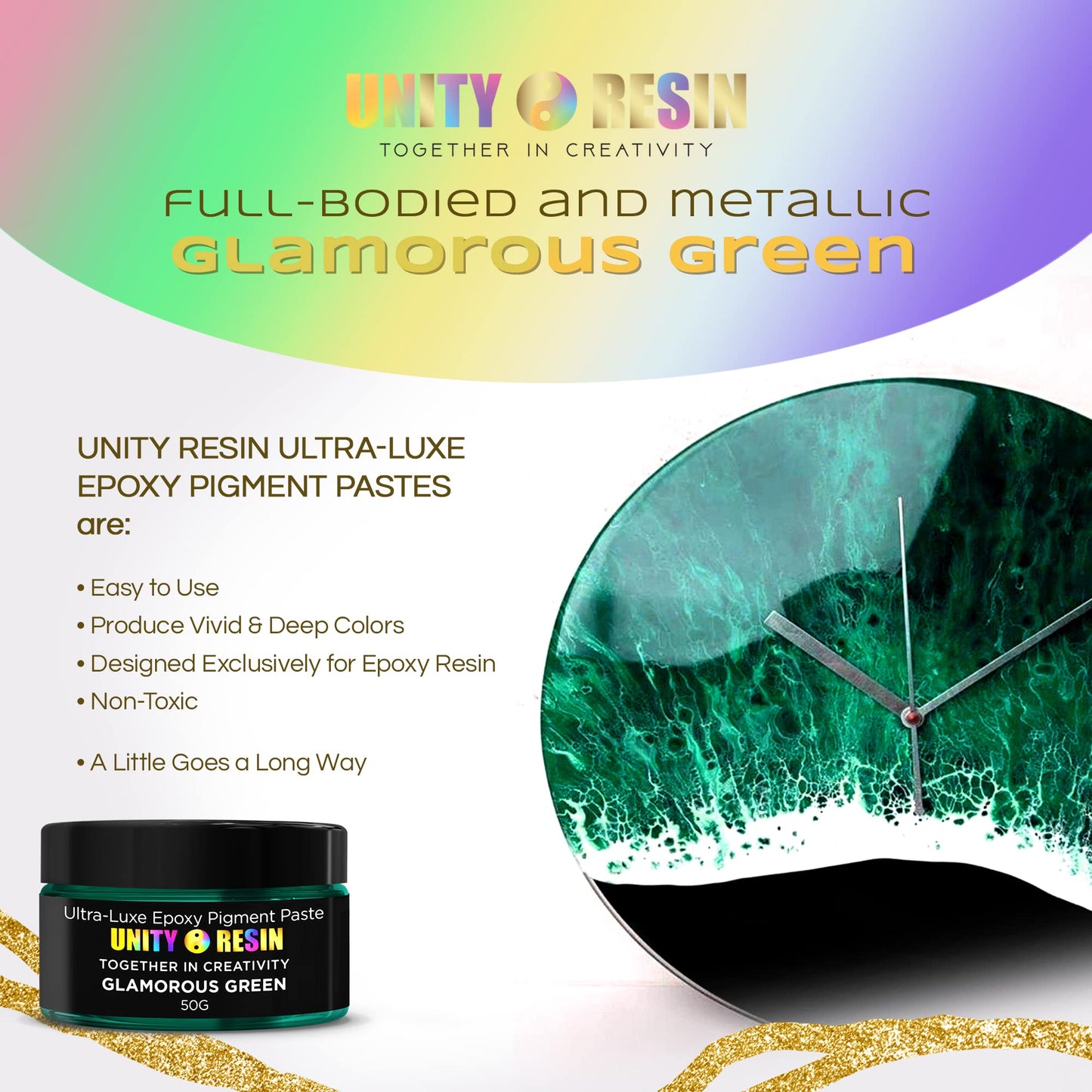 Ultra- Luxe Epoxy Resin Pigment Paste-GLAMOROUS GREEN (50G)