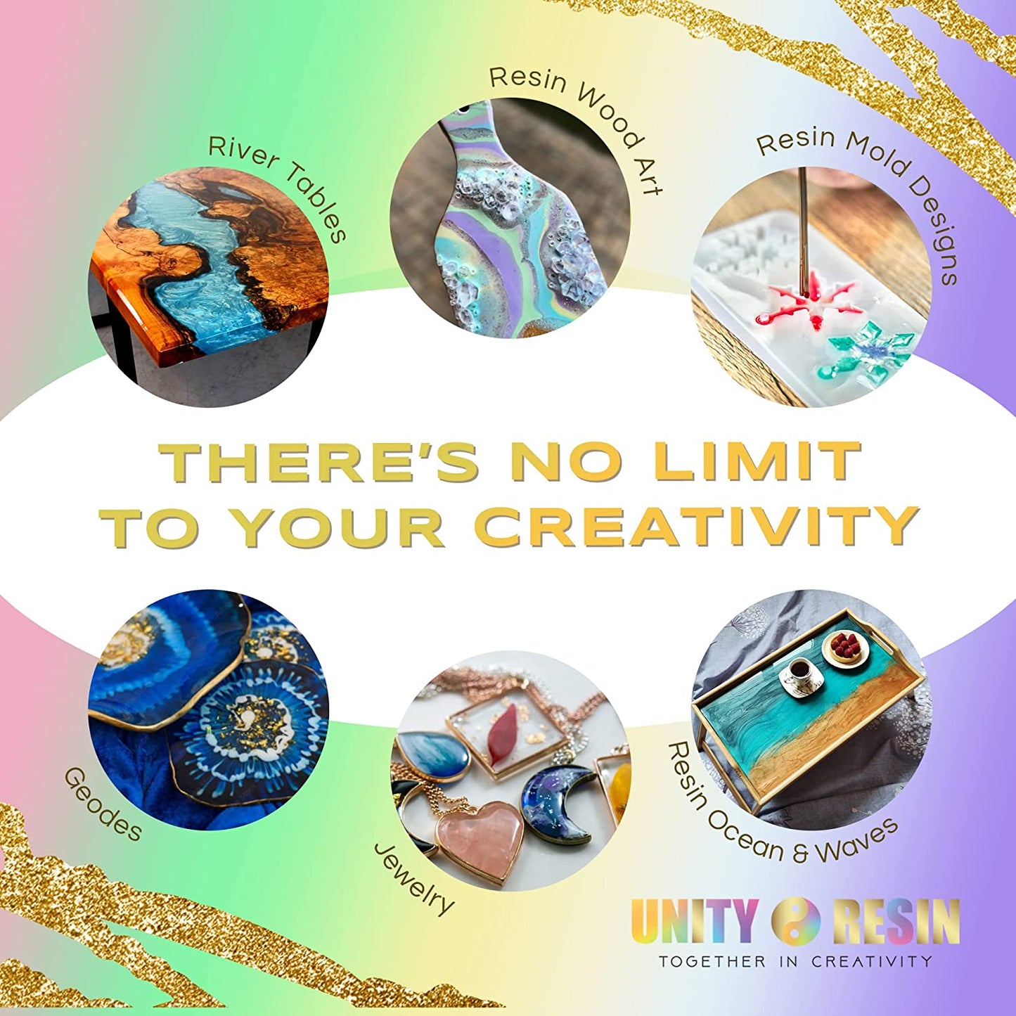 NEW Resin Art Starter Package Kit! -Includes 1 Gallon Kit of Unity Resin Premium Artist Epoxy & 4 Ultra Luxe Pigments