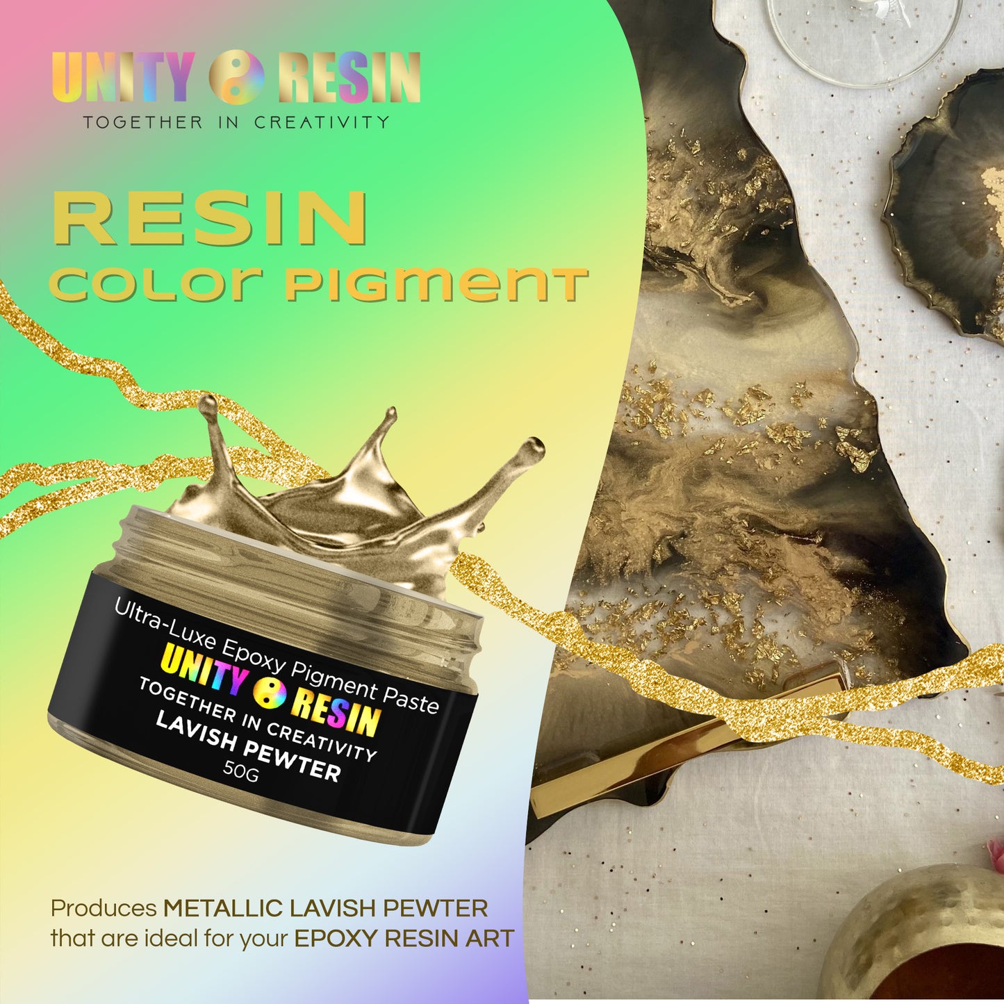 NEW Ultra-Luxe Epoxy Resin Pigment Paste- LAVISH PEWTER (50G)