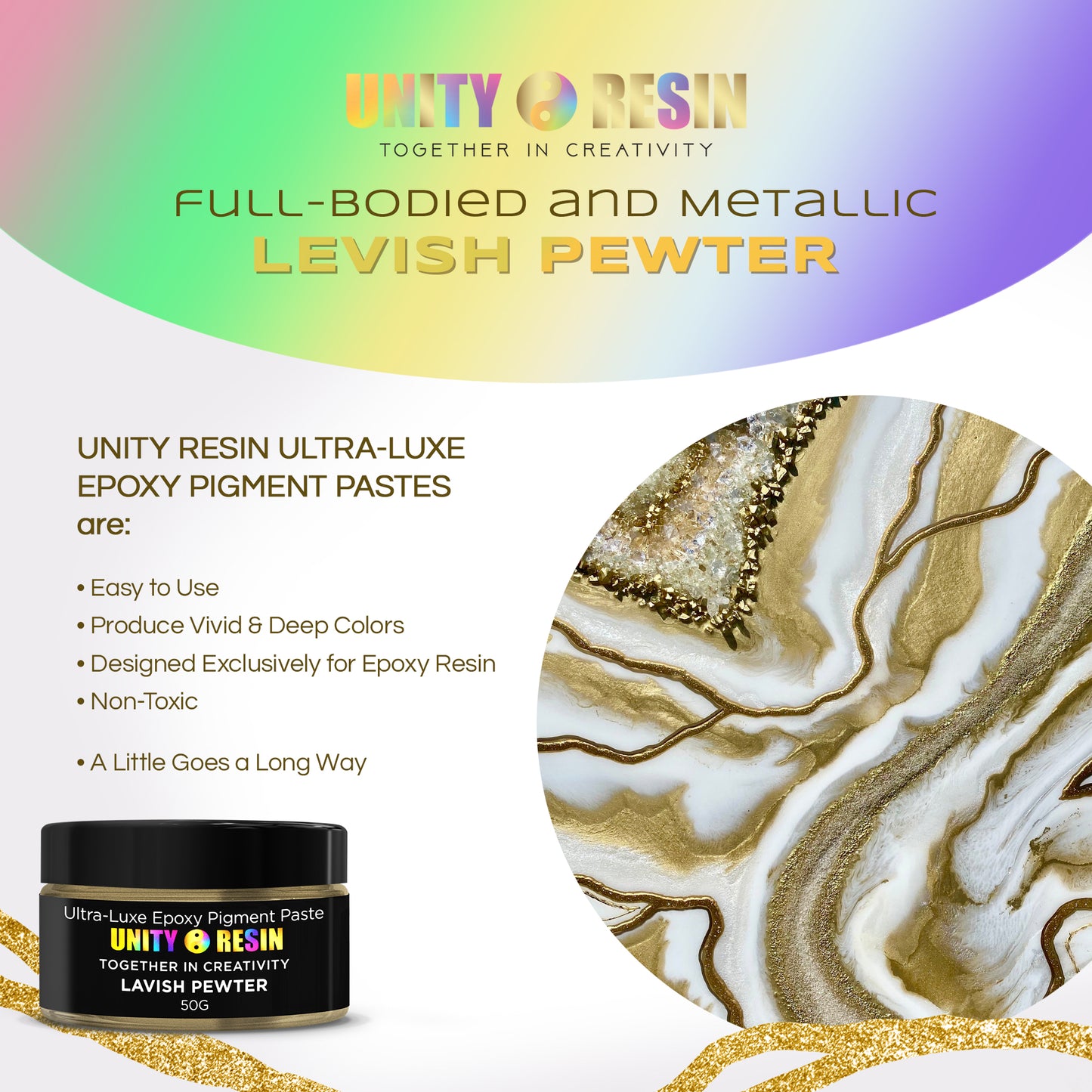 NEW Ultra-Luxe Epoxy Resin Pigment Paste- LAVISH PEWTER (50G)