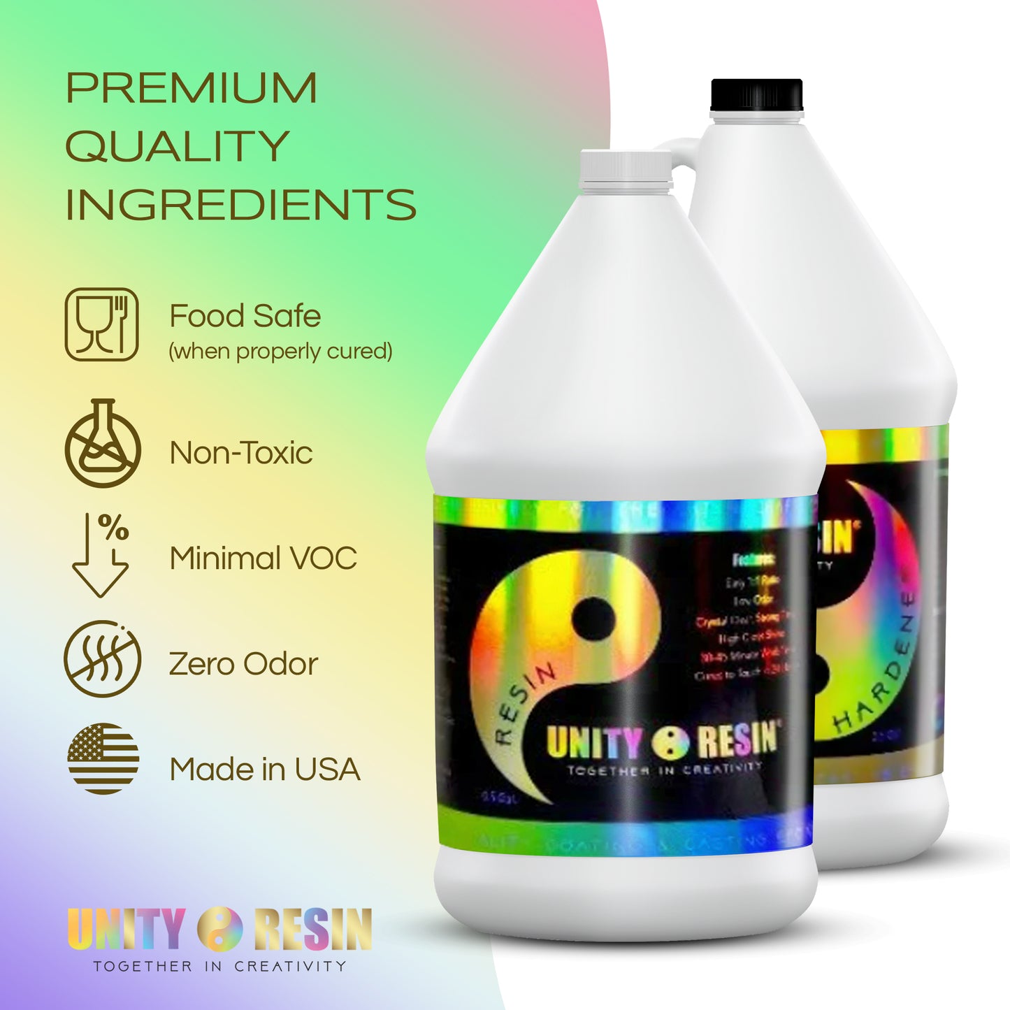 NEW Resin Art Starter Package Kit! -Includes 1 Gallon Kit of Unity Resin Premium Artist Epoxy & 4 Ultra Luxe Pigments