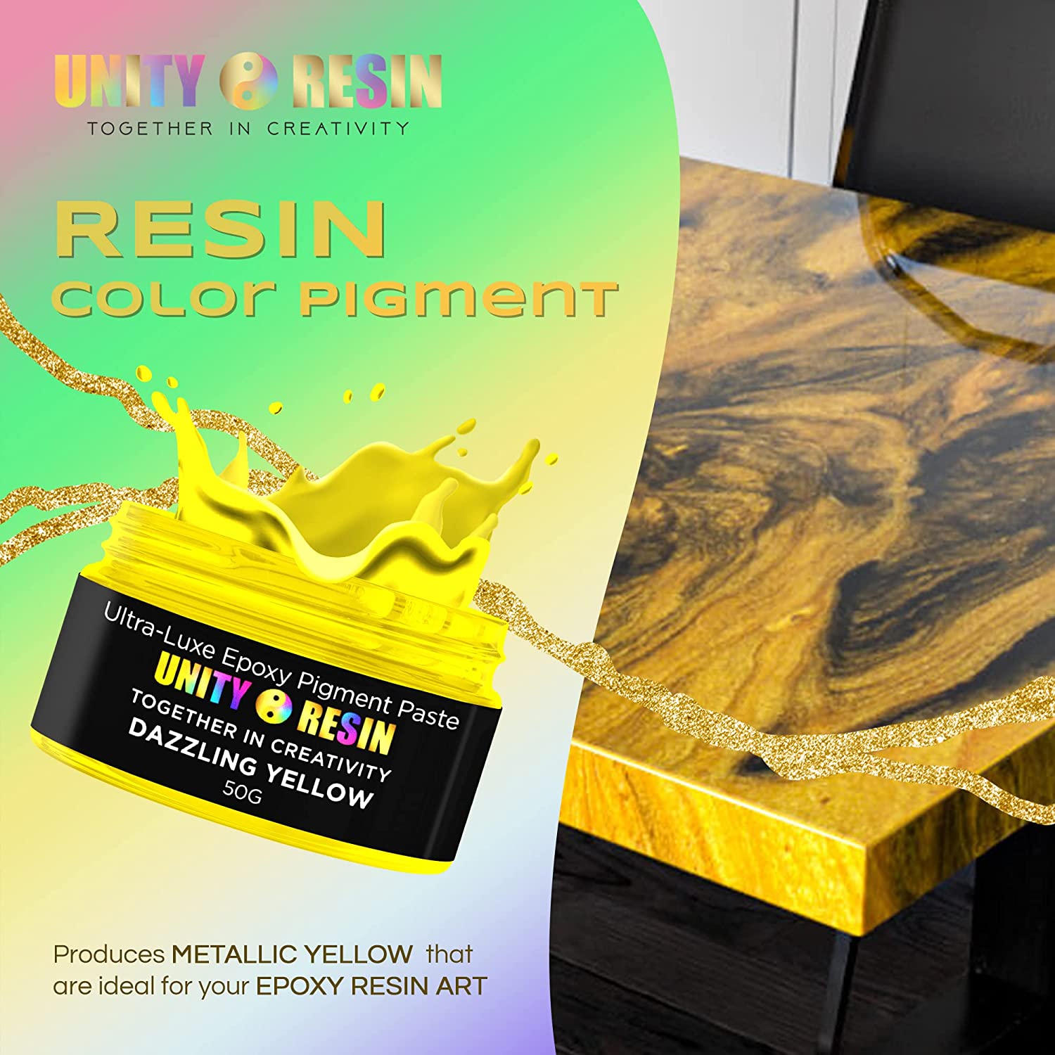 yellow resin paint, epoxy resin, resin pigment paste, resin paint, resin color, yellow mica powder, yellow resin paint,  yellow epoxy dye, shimmery yellow paint for resin, resin supplies, epoxy resin, resin art, art resin