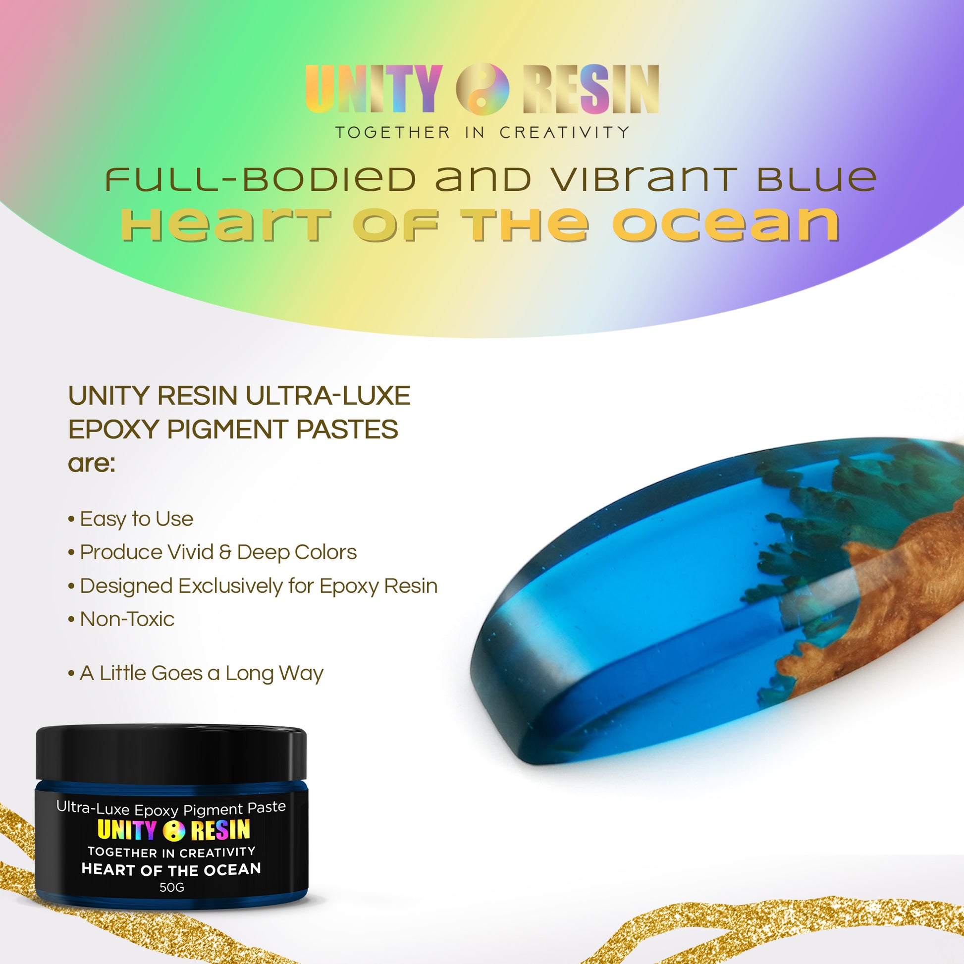 Ultra-Luxe Epoxy Resin Pigment Paste-HEART of THE OCEAN (50G).