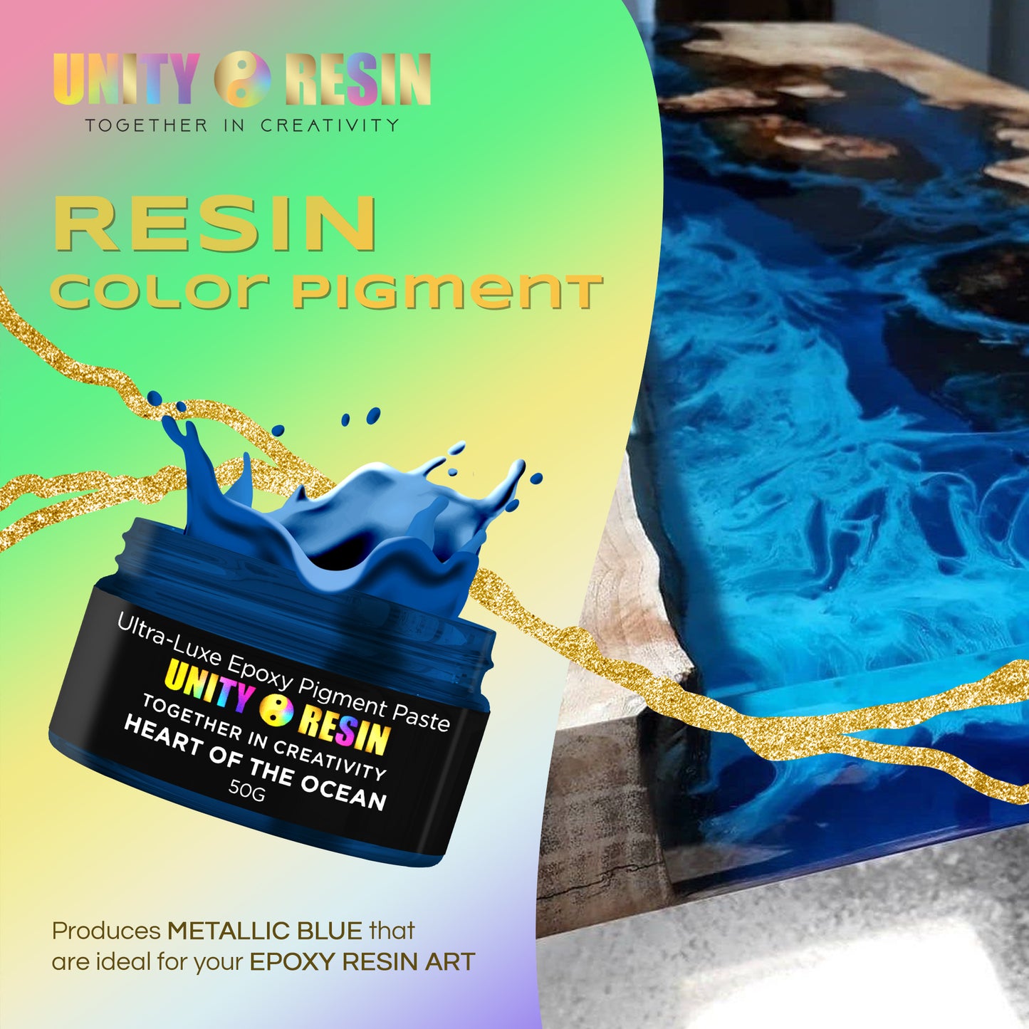 Ultra-Luxe Epoxy Resin Pigment Paste-HEART of THE OCEAN (50G).