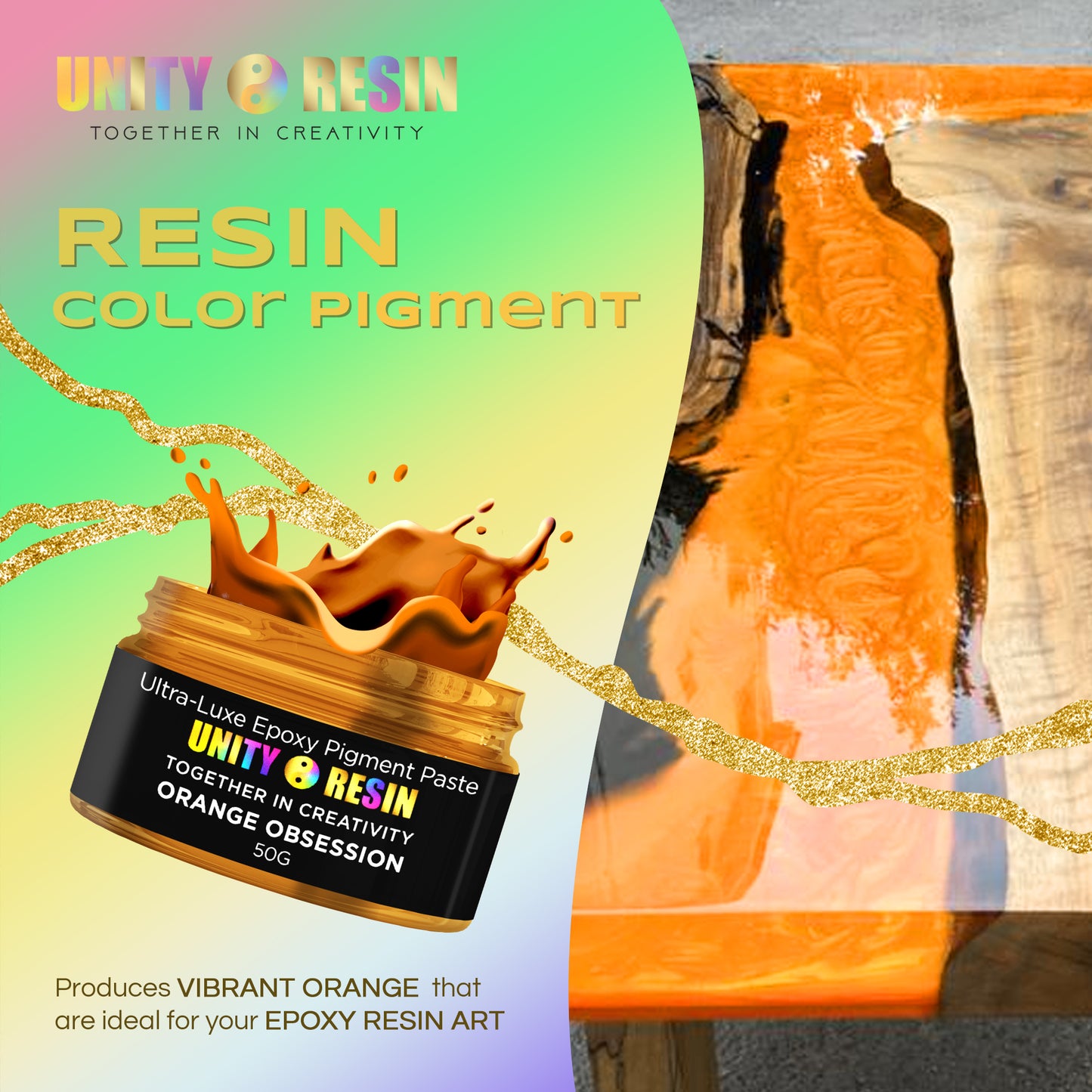 orange resin paste, epoxy pigment paste, orange resin paint, orange epoxy dye, resin pigment, resin supplies, art resin, resin color, liquid resin paste, paste for resin, epoxy resin, resin art