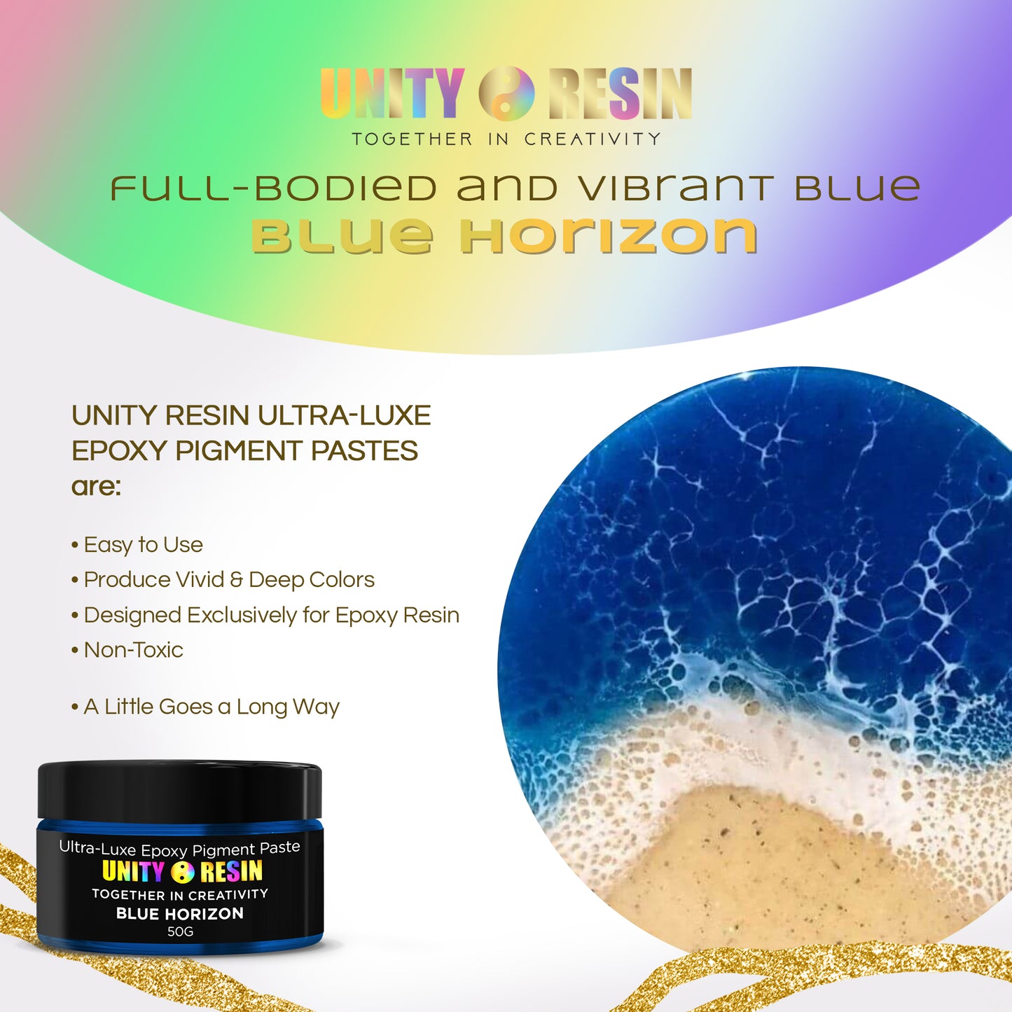 Ultra-Luxe Epoxy Resin Pigment Paste- BLUE HORIZON (50G)