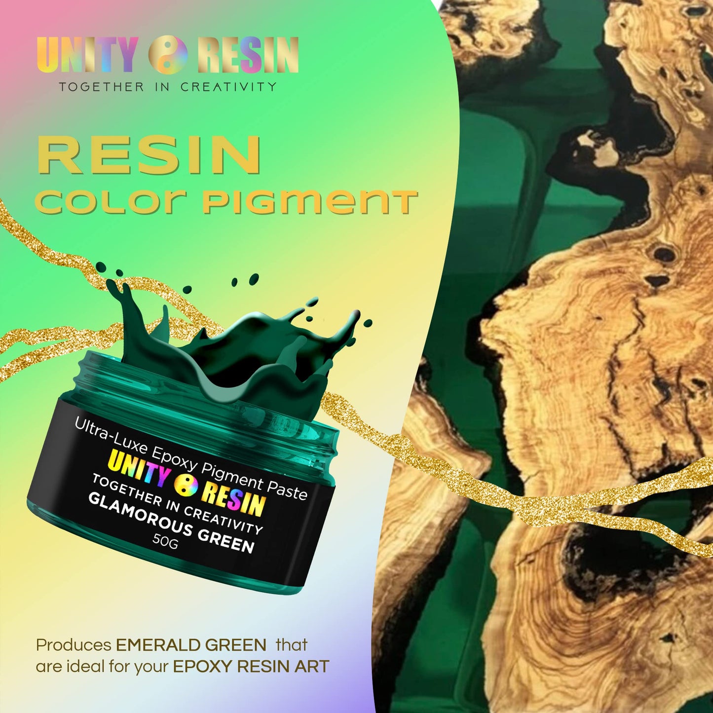 Ultra- Luxe Epoxy Resin Pigment Paste-GLAMOROUS GREEN (50G)