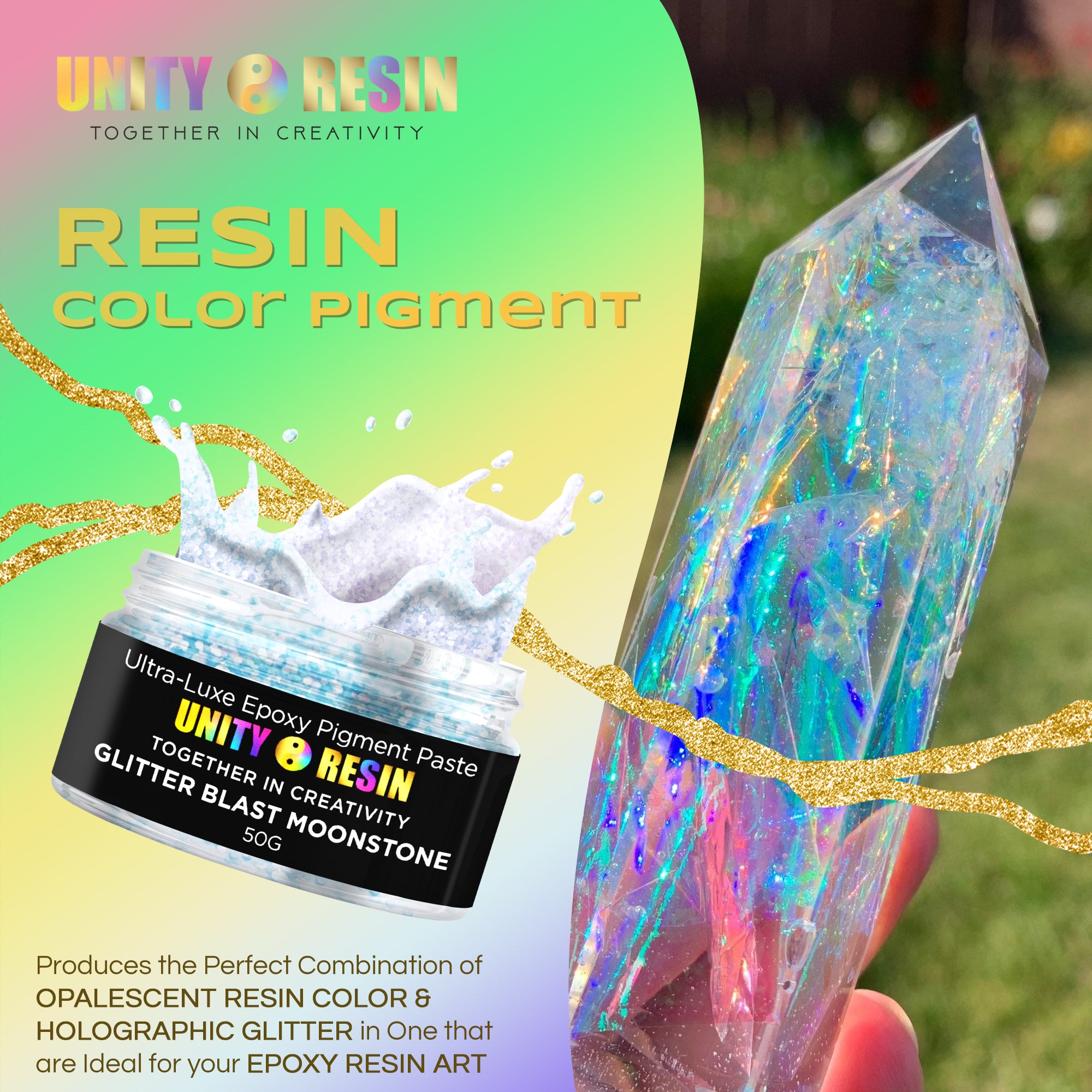 Ultra-Luxe Epoxy Resin Pigment Paste- GLITTER SPARKLE BLAST-MOONSTONE (50G)