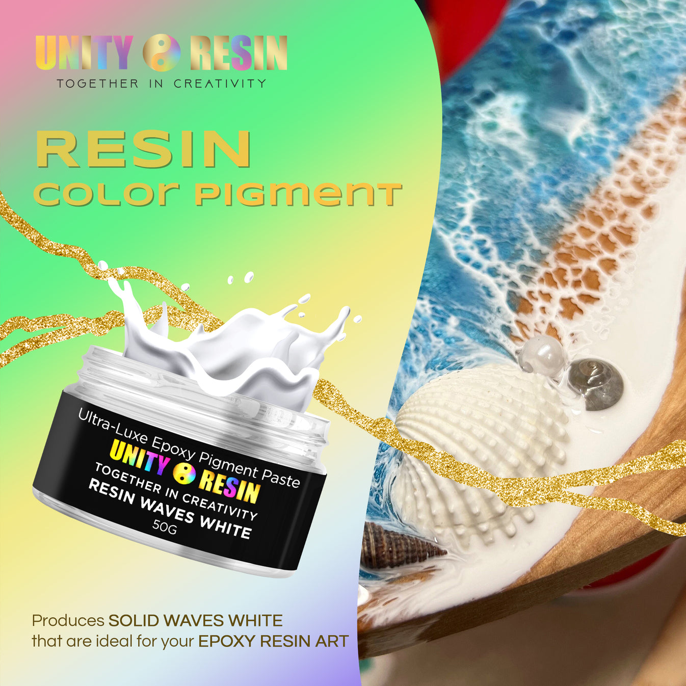 UltraLuxe Epoxy Resin Pigment Paste RESIN WAVES WHITE Unity Resin