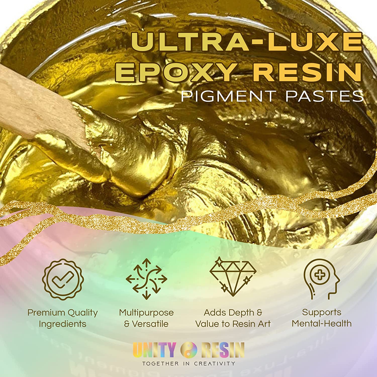 Ultra Luxe' Epoxy Pigment Paste-extravagant GOLD, Resin Art, Gold