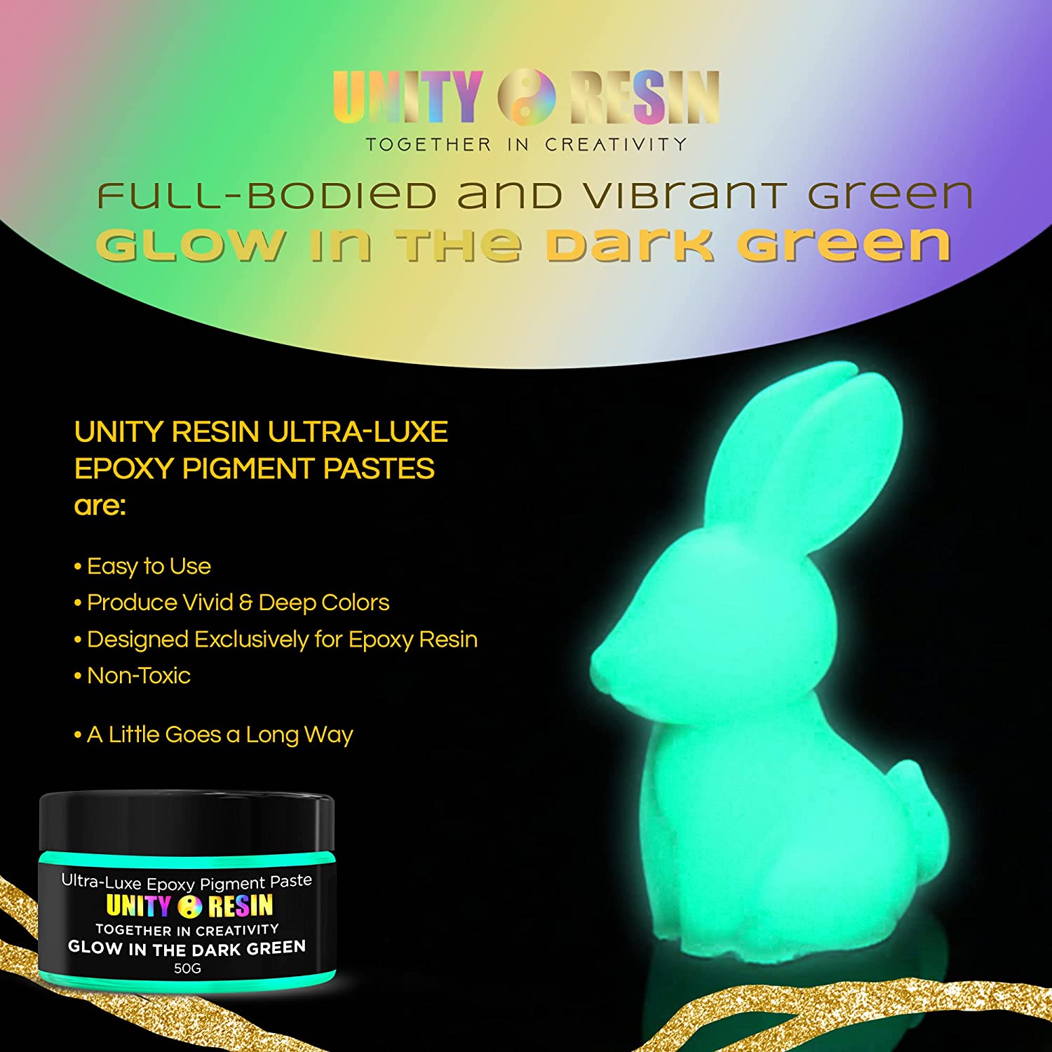 Glow in The Dark Resin Pigment - 5 Vibrant Colors Concentrated