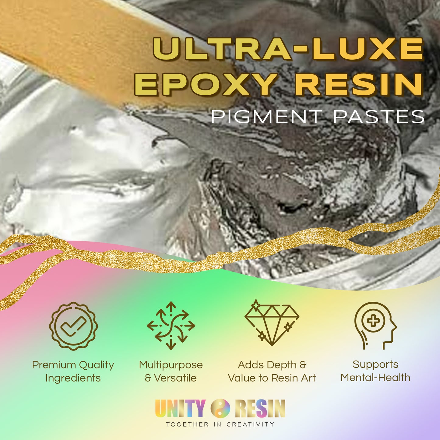 Ultra-Luxe’ Epoxy Pigment Paste-SILVER MOON SPARKLING (100g).